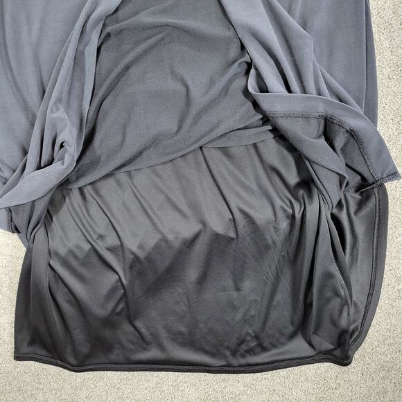 Express Modest Maxi Dress Womens XL Black High Mock Neck Ruched Shoulder New - Picture 12 of 16